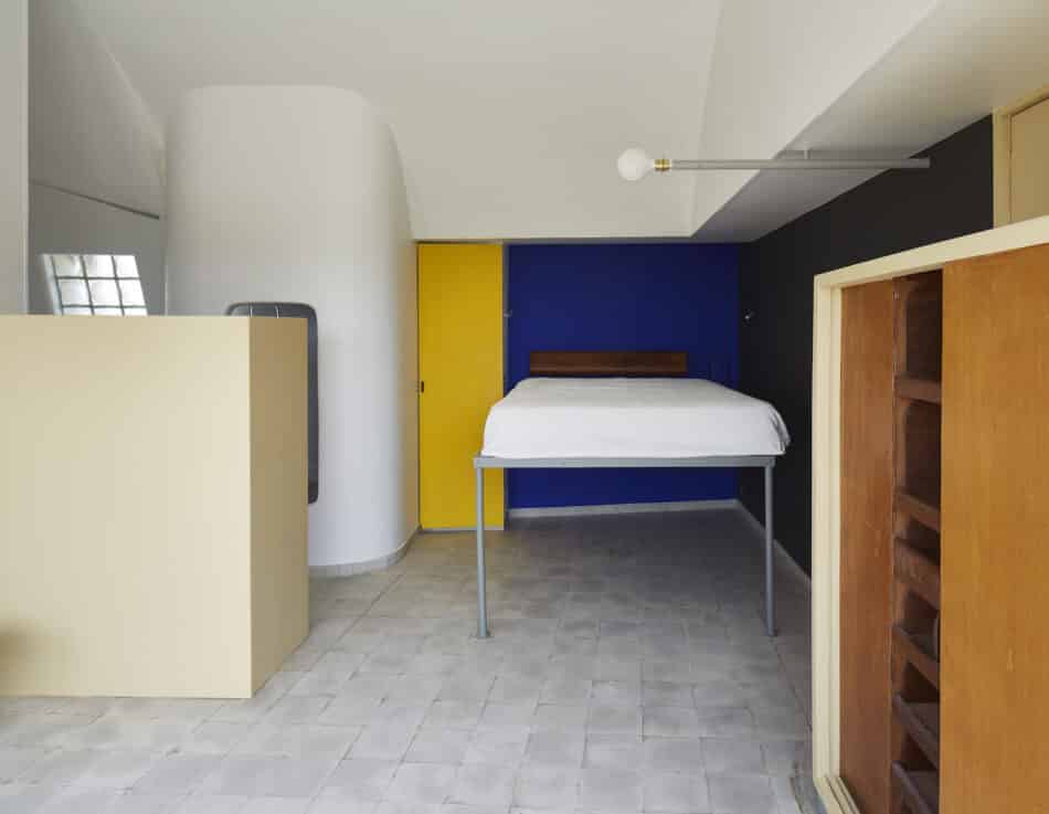 the master bedroom in Le Corbusier's Paris apartment