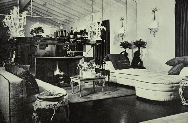 The drawing room of de Wolfe's Beverly Hills estate, After All. 