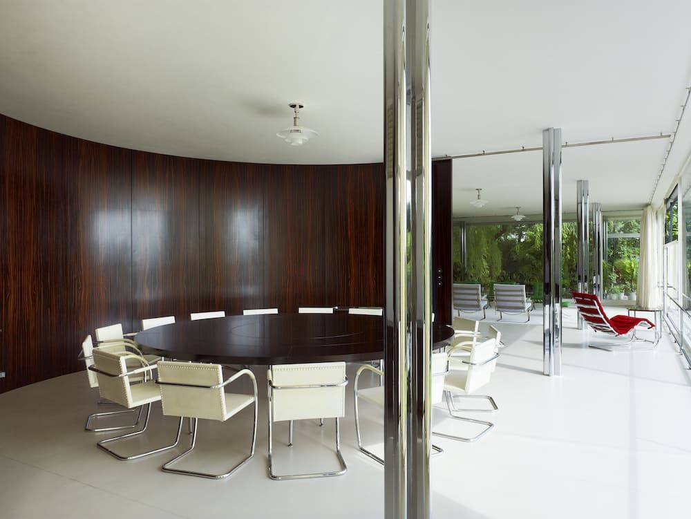 Dining room of Mies van der Rohe's Villa Tugendhat