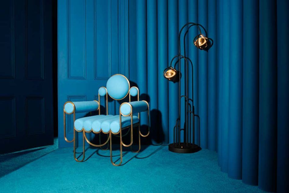 Bohinc Studio Apollo armchair and Planetaria floor light