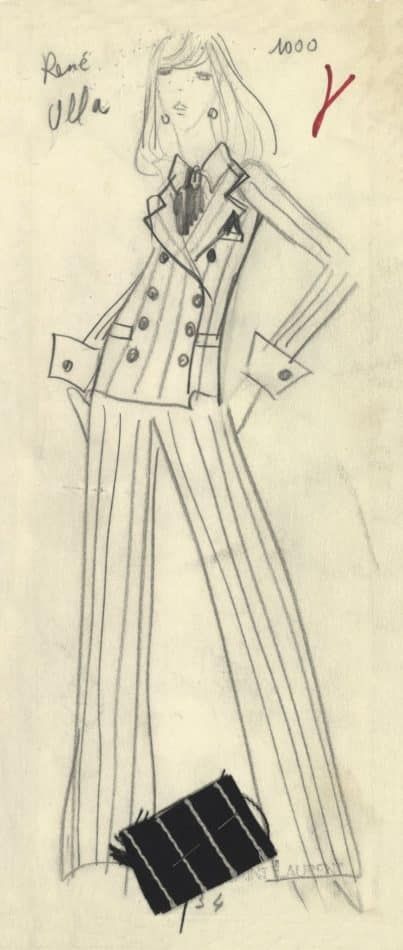 YSL trouser suit sketch