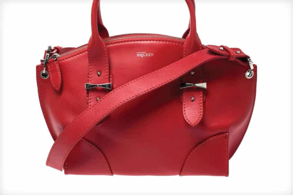 Alexander McQueen Red Leather Small Legend Tote