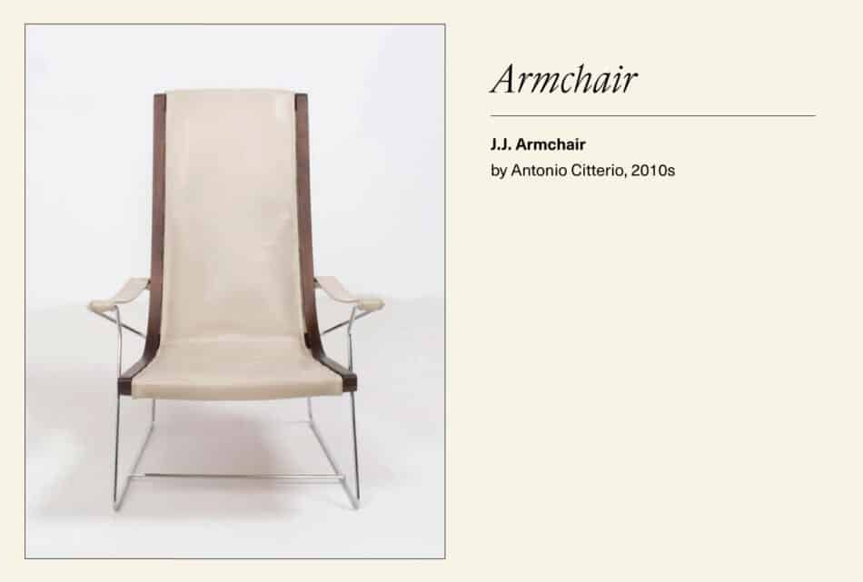 Cream leather armchair 