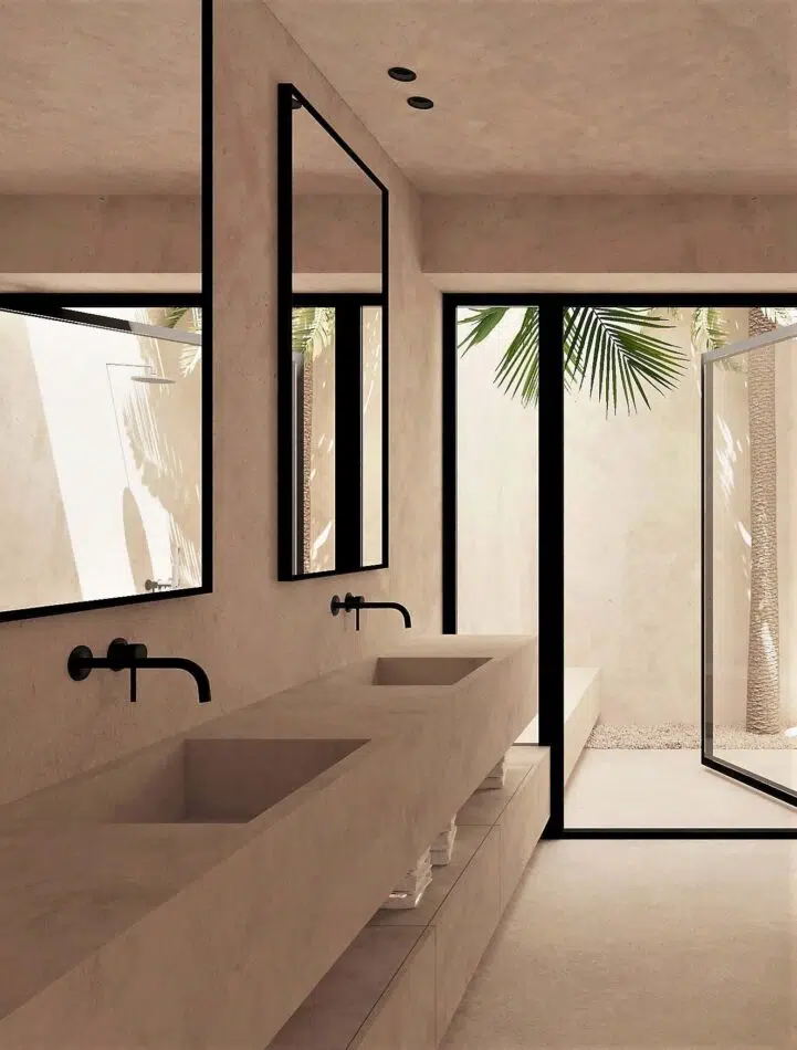 A minimalist Menorca bathroom designed by OOAA Arquitectura