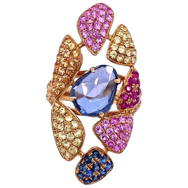 Ruchi New York multicolored sapphire cocktail ring