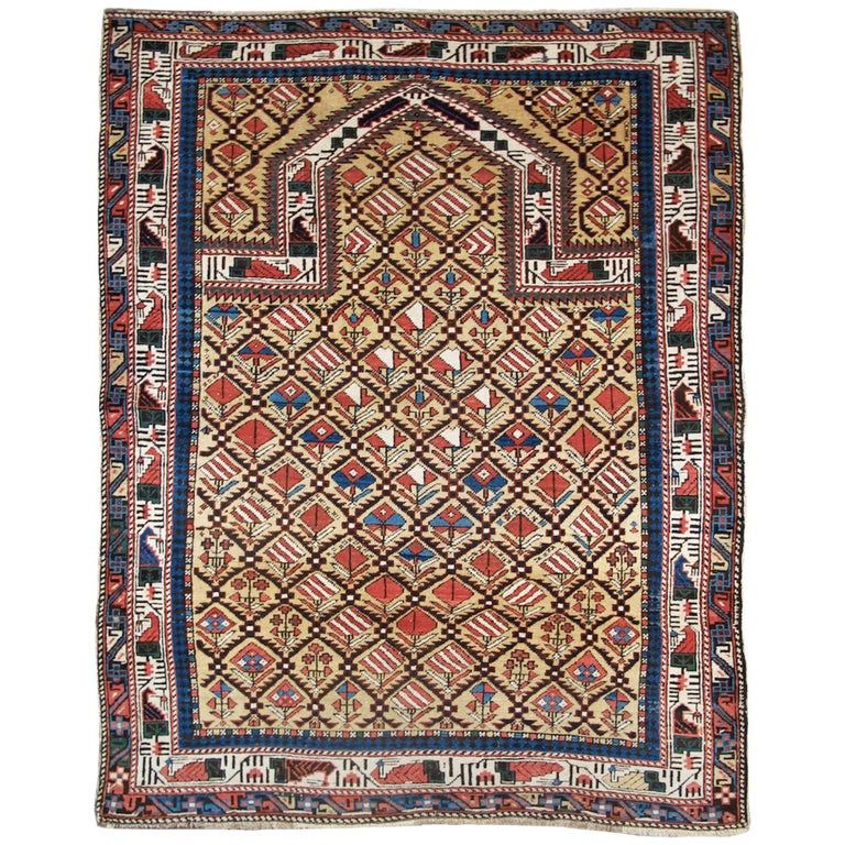 Caucasian Marasali Shirvan prayer rug from last quarter of the 19th century