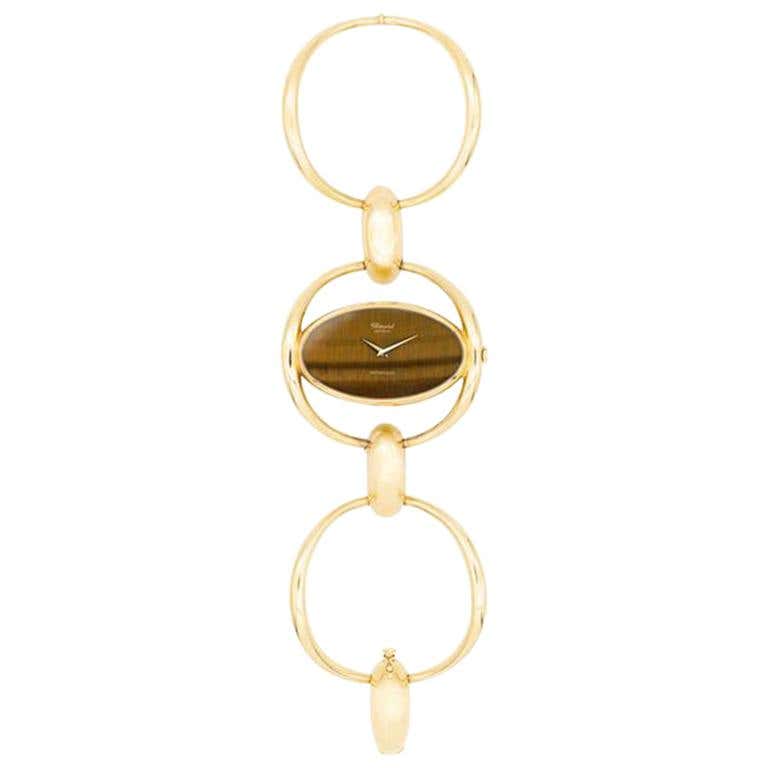 Chopard Tigereye watch in yellow gold
