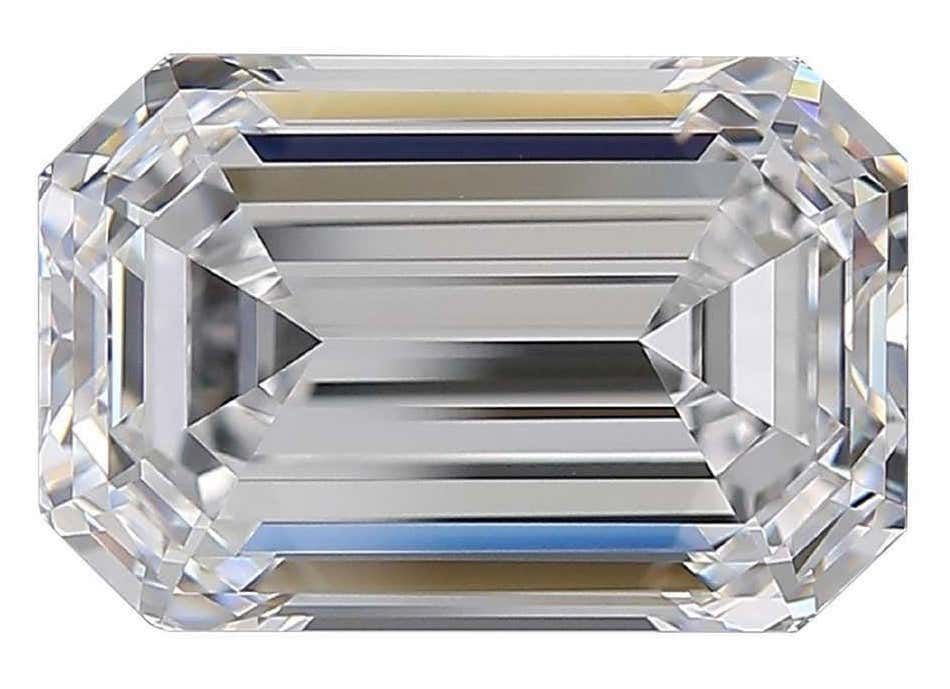 Flawless D color GIA-certified 5.13-carat emerald cut diamond