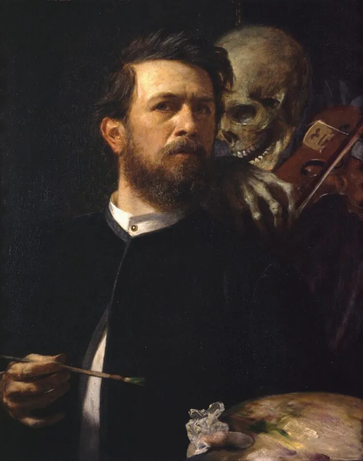 Self-Portrait with Death Playing the Fiddle, 1872, by Arnold Böcklin. Photo by Andres Kilger, courtesy of the Staatliche Museen zu Berlin, Nationalgalerie