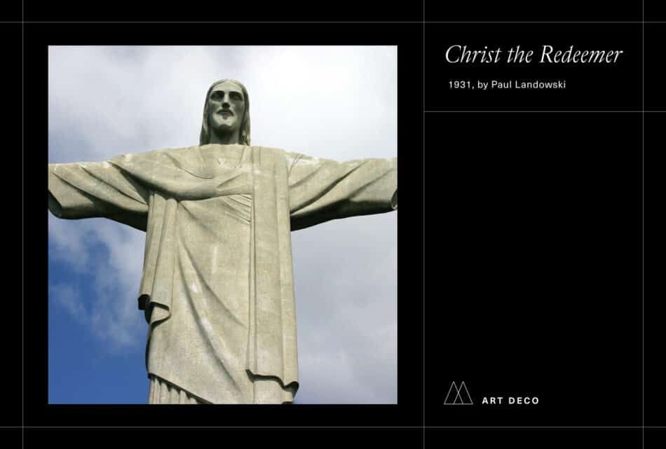 Photo of Christ the Redeemer on a black background