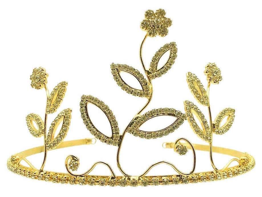 Gold and crystal flower high tiara, 1990s
