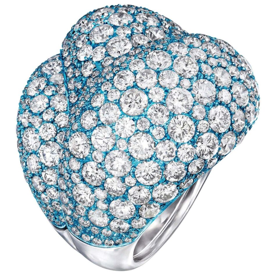 VanLeles blue titanium and diamond cocktail ring