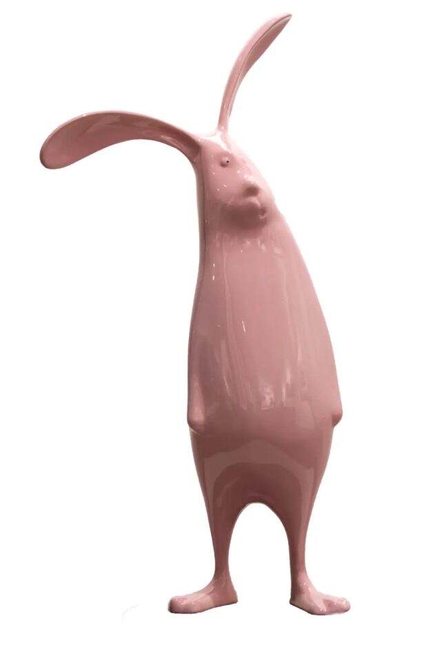 Chinese Zodiac Rabbit Sculpture in Pink, by Zou Liang, 2013