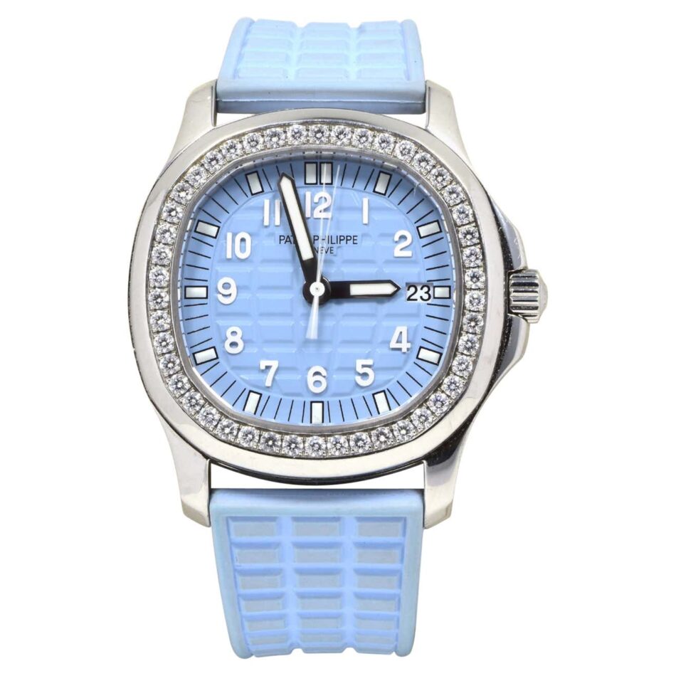 Patek Philippe Aquanaut watch in steel with diamond bezel