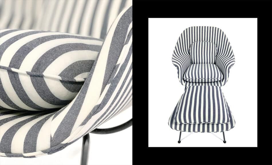Eero Saarinen Womb chair in KULE stripes