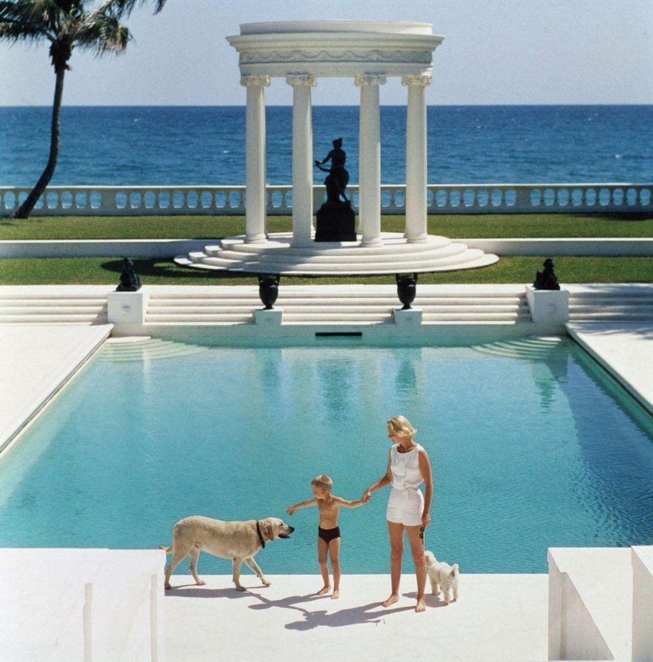 Nice Pool, Palm Beach, estate edition photograph, 1955, by Slim Aarons