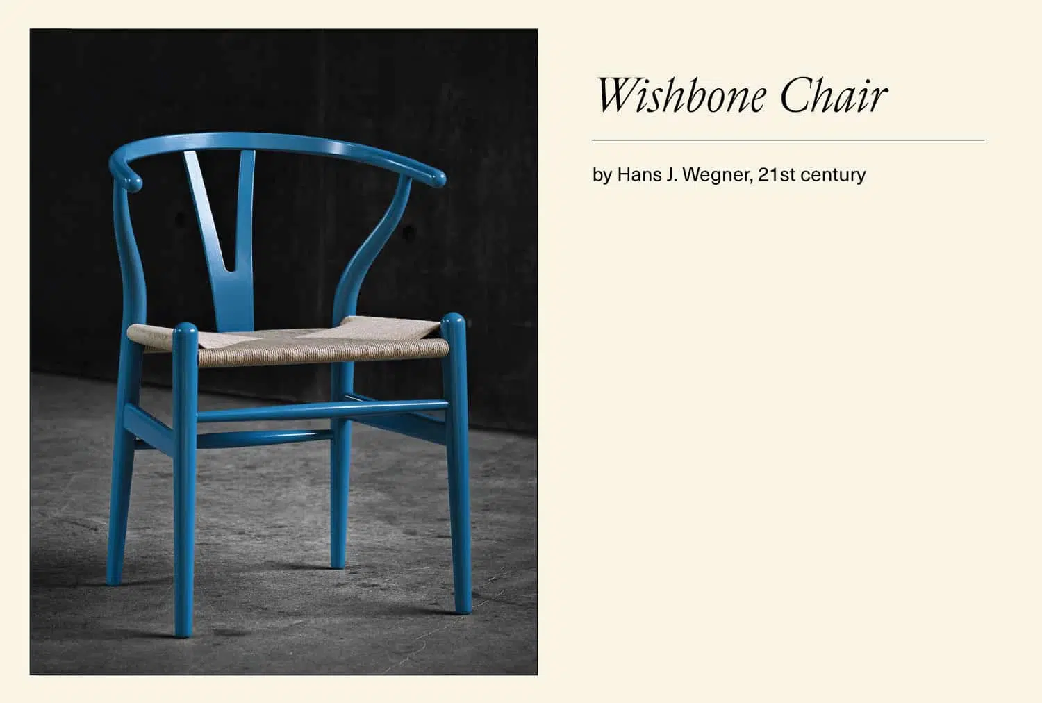 Blue Wishbone chair