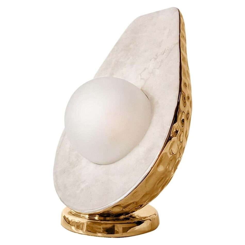ACH Collection Avocado gold and marble table lamp, new.