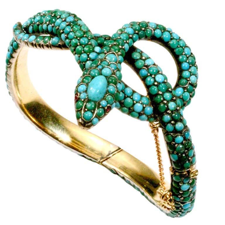 Turquoise snake bracelet, 19th century