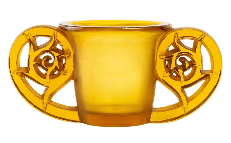  René Lalique yellow Pierrefonds Vase 