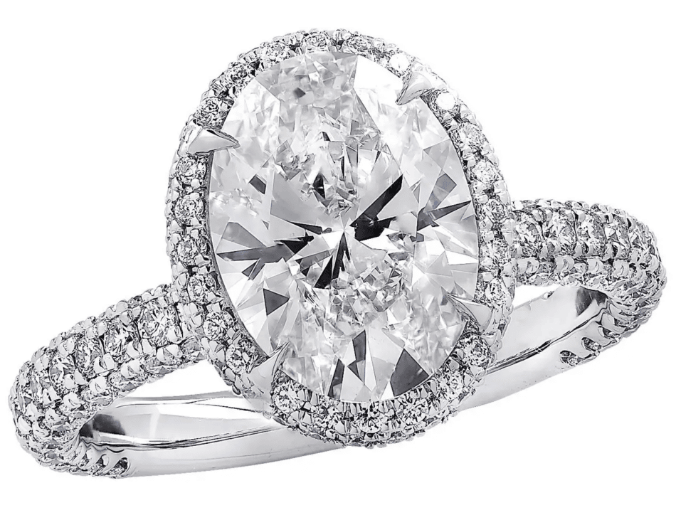 Vivid Diamonds GIA-certified 2.07-carat diamond halo engagement ring, 2022