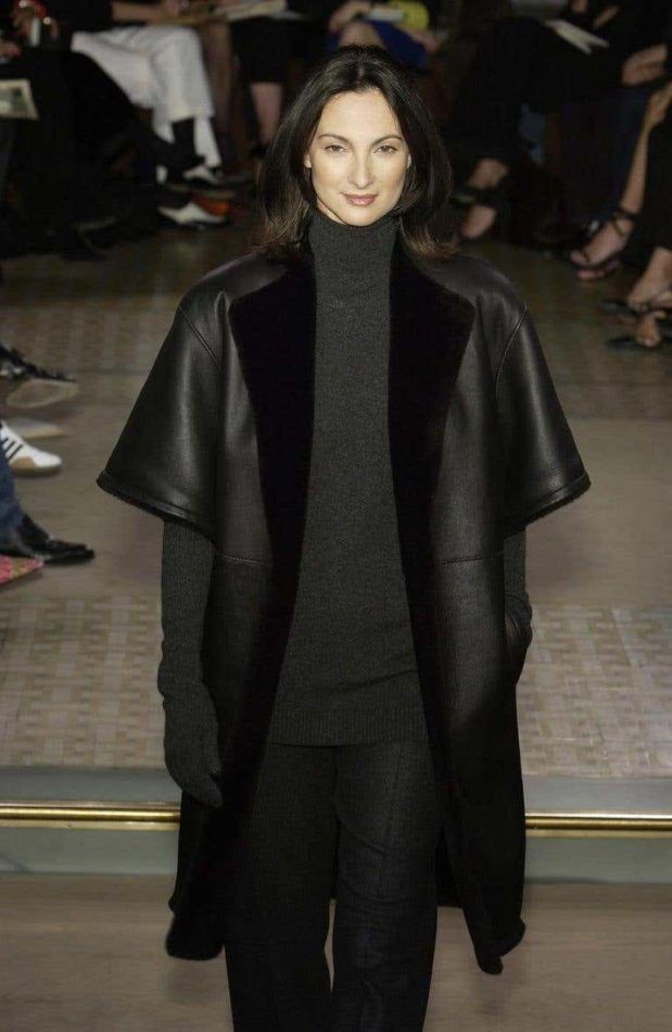 Black shearling leather cropped jacket from the Hermès by Martin Margiela F/W 2002 collection.
