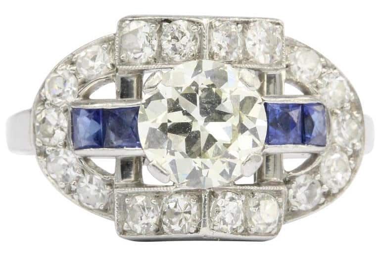 art deco engagement ring