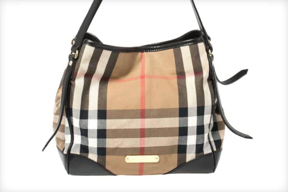 Burberry Beige/Black Classic Check Fabric and Leather Canterbury Tote