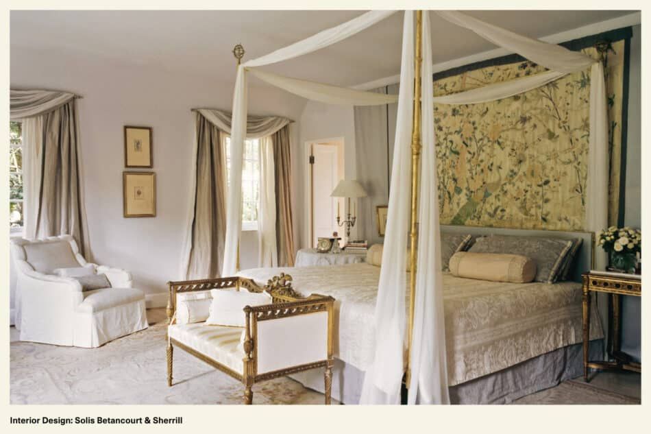 bedroom designed with antique furniture