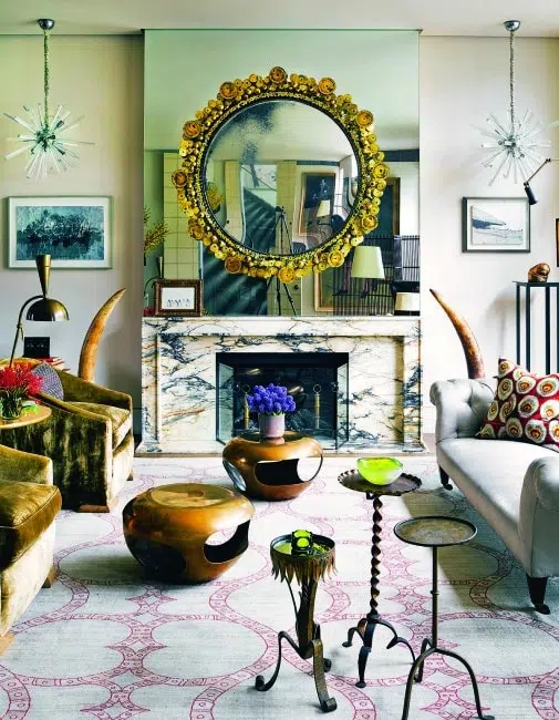 An eclectic London living room styled by Architectural Digest and Elle Decor contributor Carlos Mota