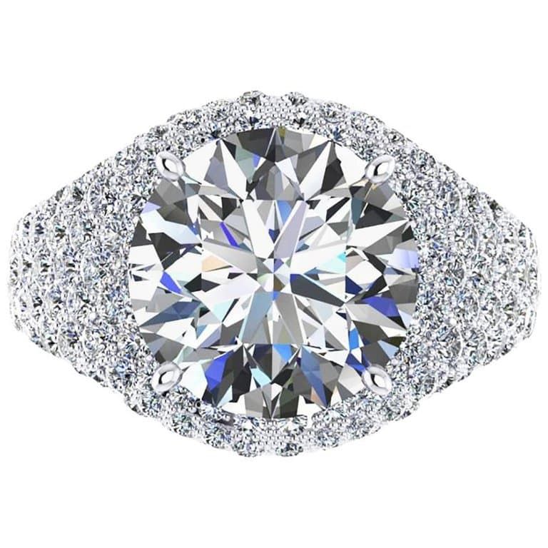 Ferrucci, GIA Certfied 5.02 Carats, Round Cut, E Color IF Clarity