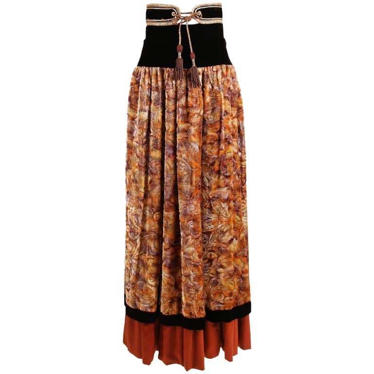 Yves Saint Laurent–inspired Cossack maxi skirt, 1970s