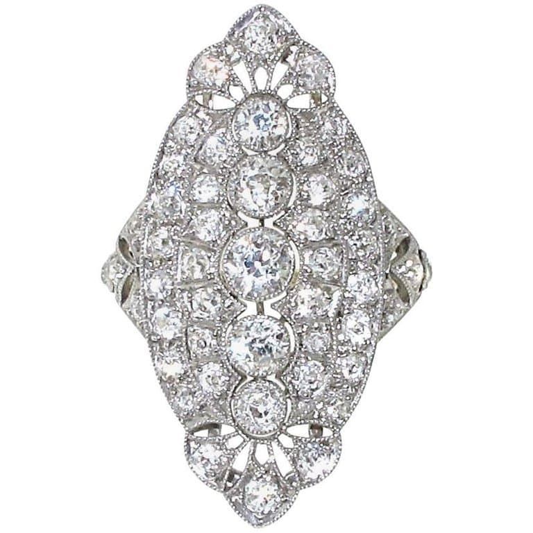 Platinum and Diamond Edwardian Engagement/Fashion Ring