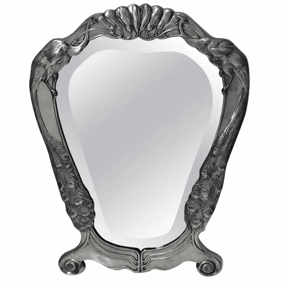 Friedrich Adler Jugendstil Pewter Mirror