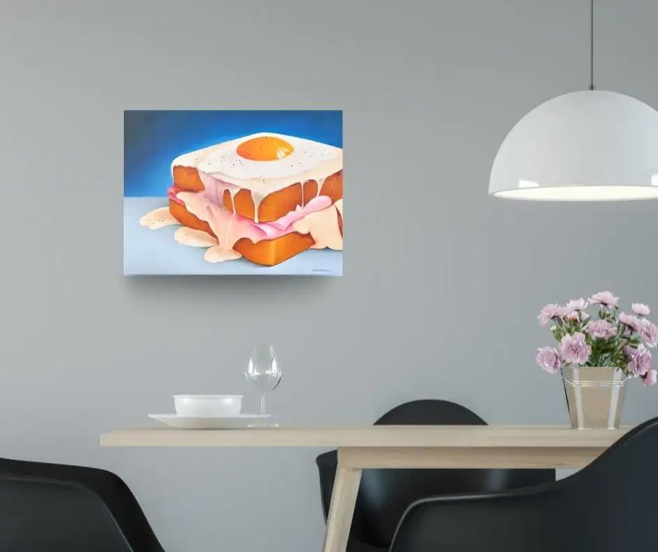 Toust, 2026, by Heinz Schönhammer, displayed behind a dining table