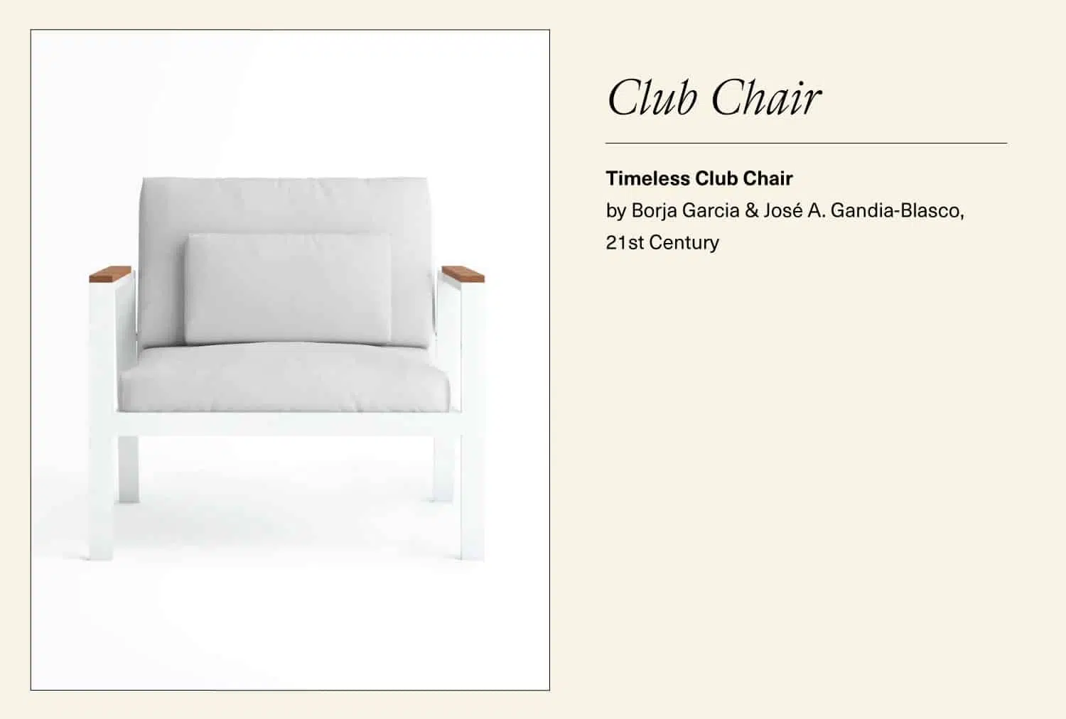 White timeless club chair