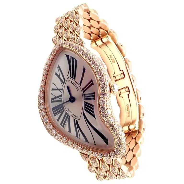 Cartier Rose Gold Diamond Limited Edition Crash Wristwatch Ref HP100653-watch shapes 1
