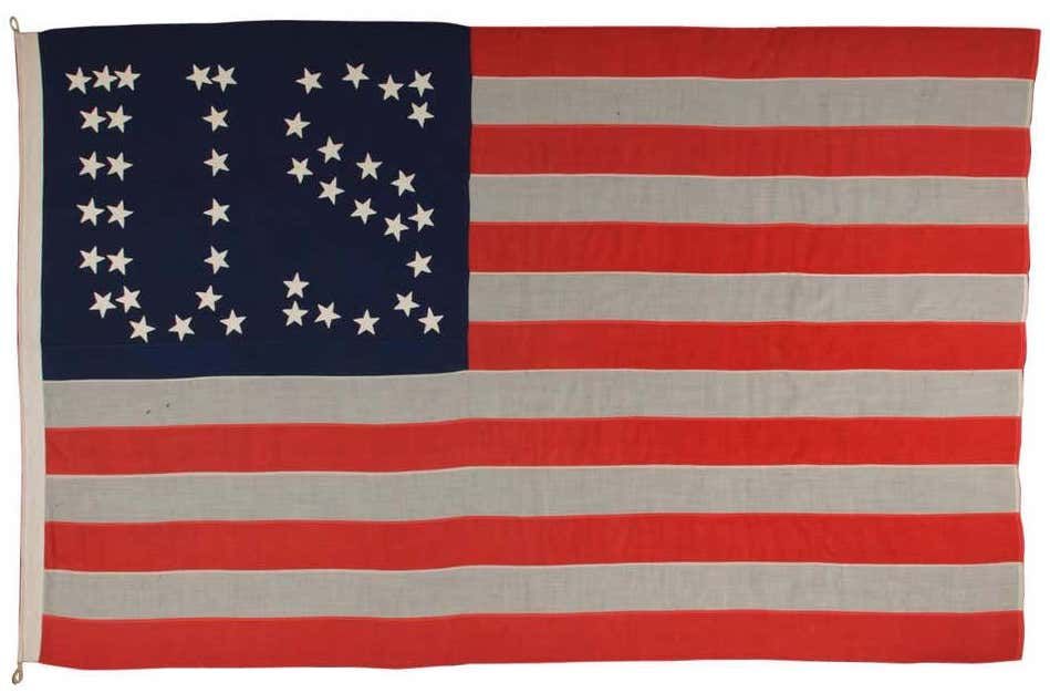 44-star flag with stars that form the letters U.S., 1890