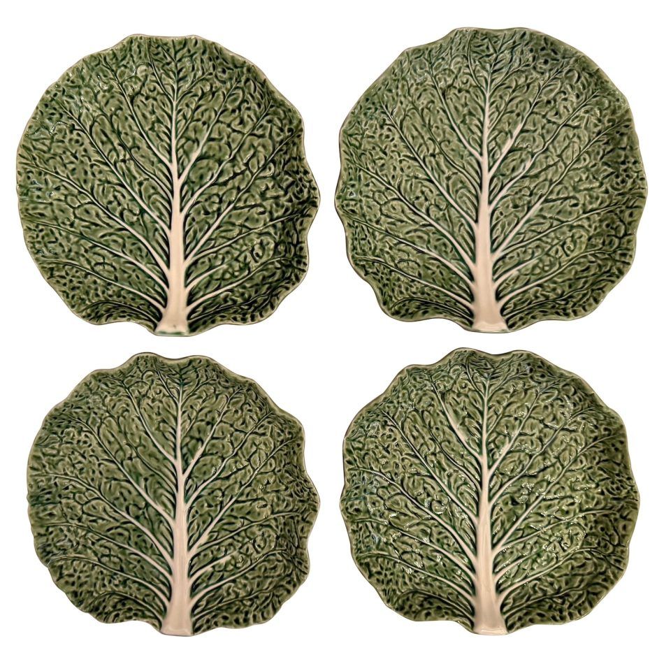 Set Of four cabbage pattern plates or bowls, 1980s-1990s