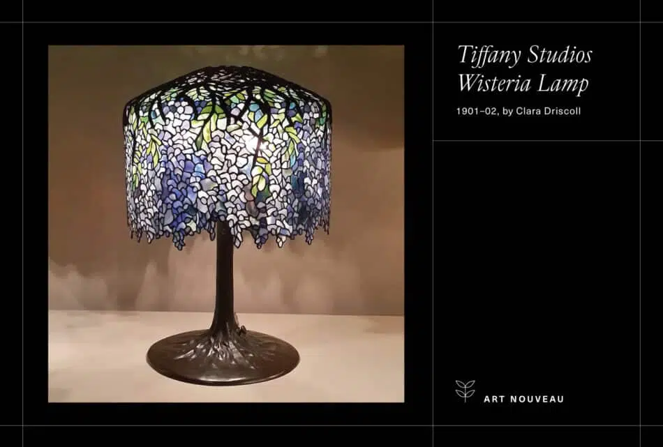 Photo of a Tiffany lamp on a black background