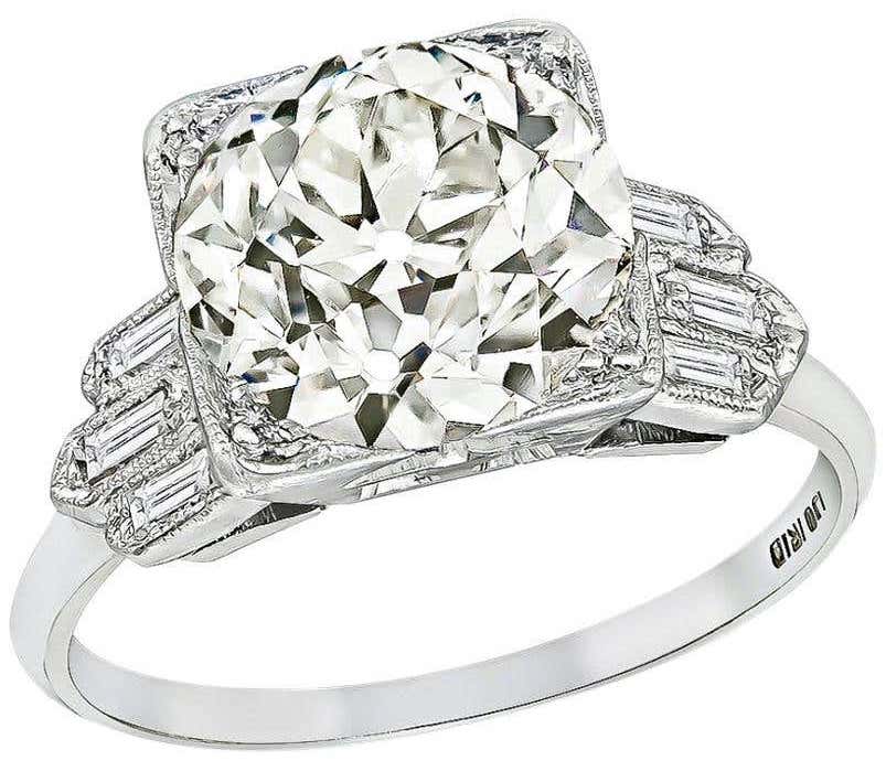 Art Deco 3.03-carat diamond engagement ring, early 20th century