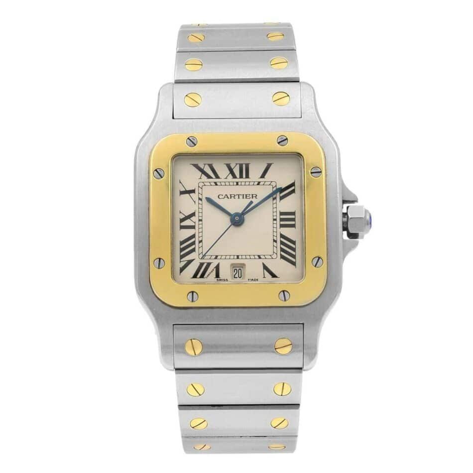 Cartier Santos watch in steel and yellow gold