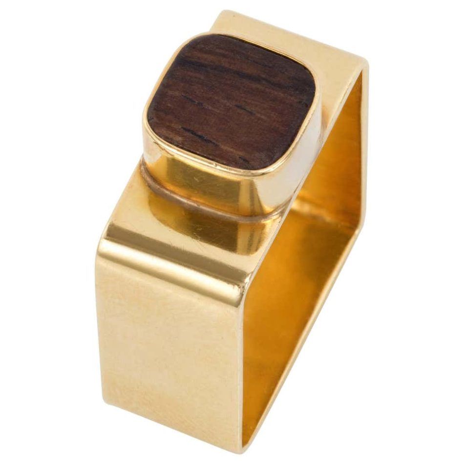 Jean Dinh Van for Cartier wood and gold ring, 1960s
