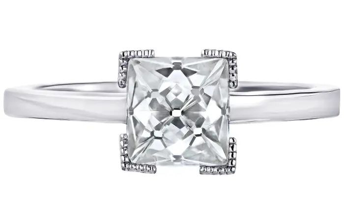.79 French Cut Shape Diamond Engagement Ring