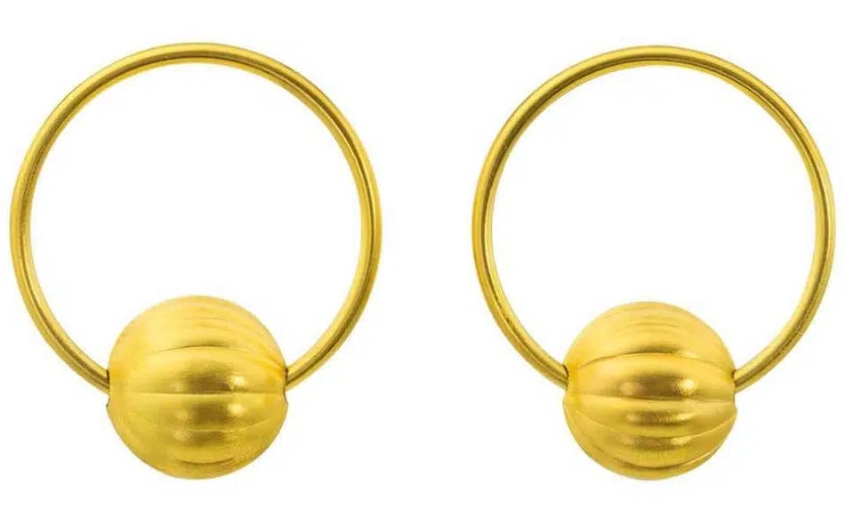 Loren Nicole Egyptian Revival Melon Hoop Earring