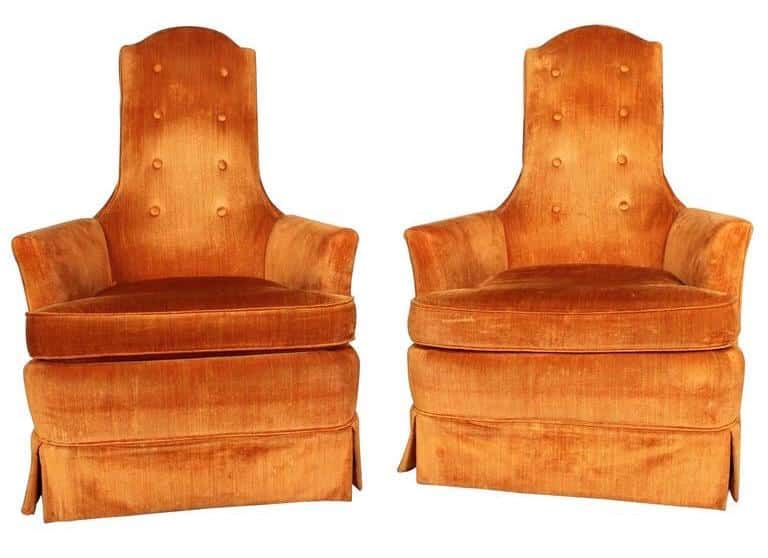 orange armchairs