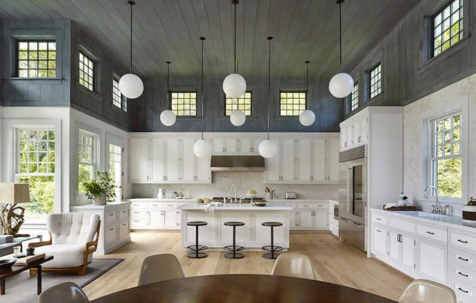In a new-build house in East Hampton, Dan Scotti approached the kitchen with the ambition to create a dramatic yet highly functional space.