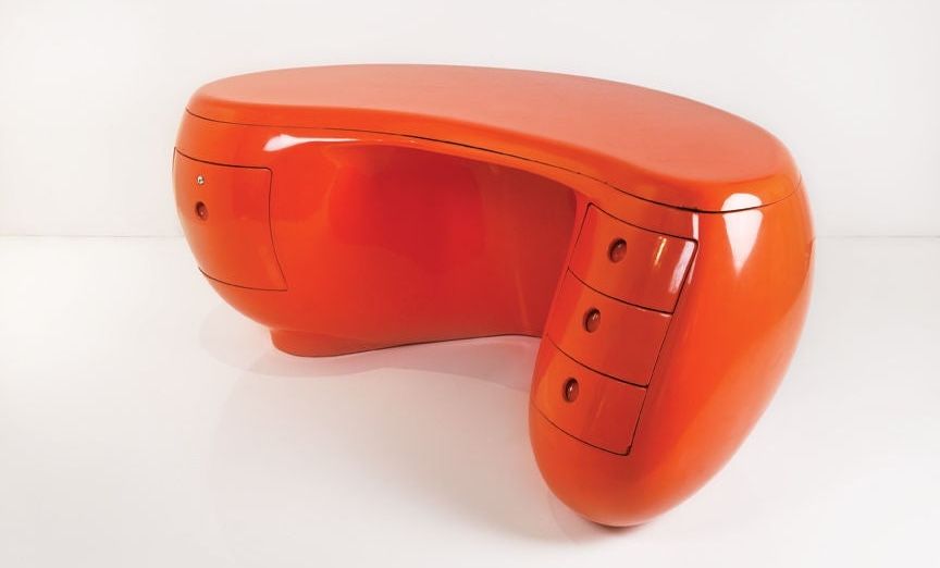 Maurice Calka for Leleu-Deshays, "Boomerang" desk, 1970