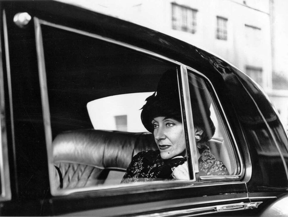 A 1965 shot of Gloria Swanson in her Rolls Royce limo, by Jack Mitchell