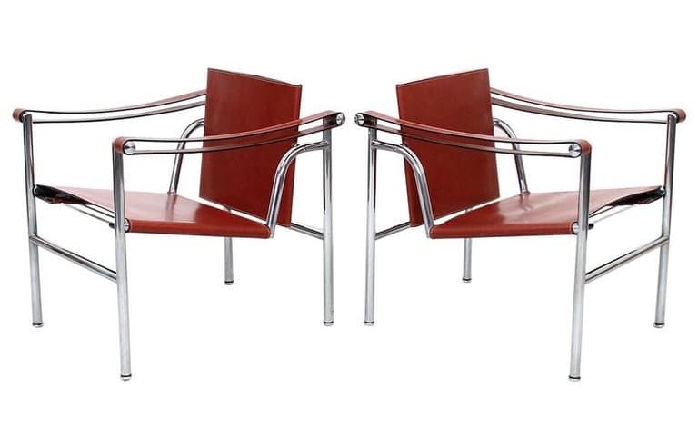 leather and chrome armchairs